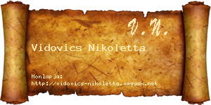 Vidovics Nikoletta névjegykártya