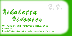 nikoletta vidovics business card
